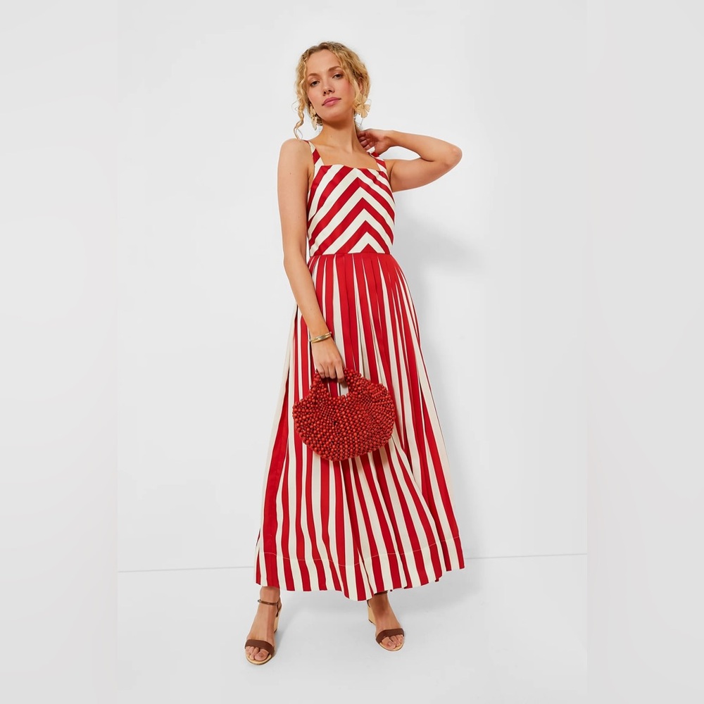 Tuckernuck Lainia Dress Red and White Striped Maxi